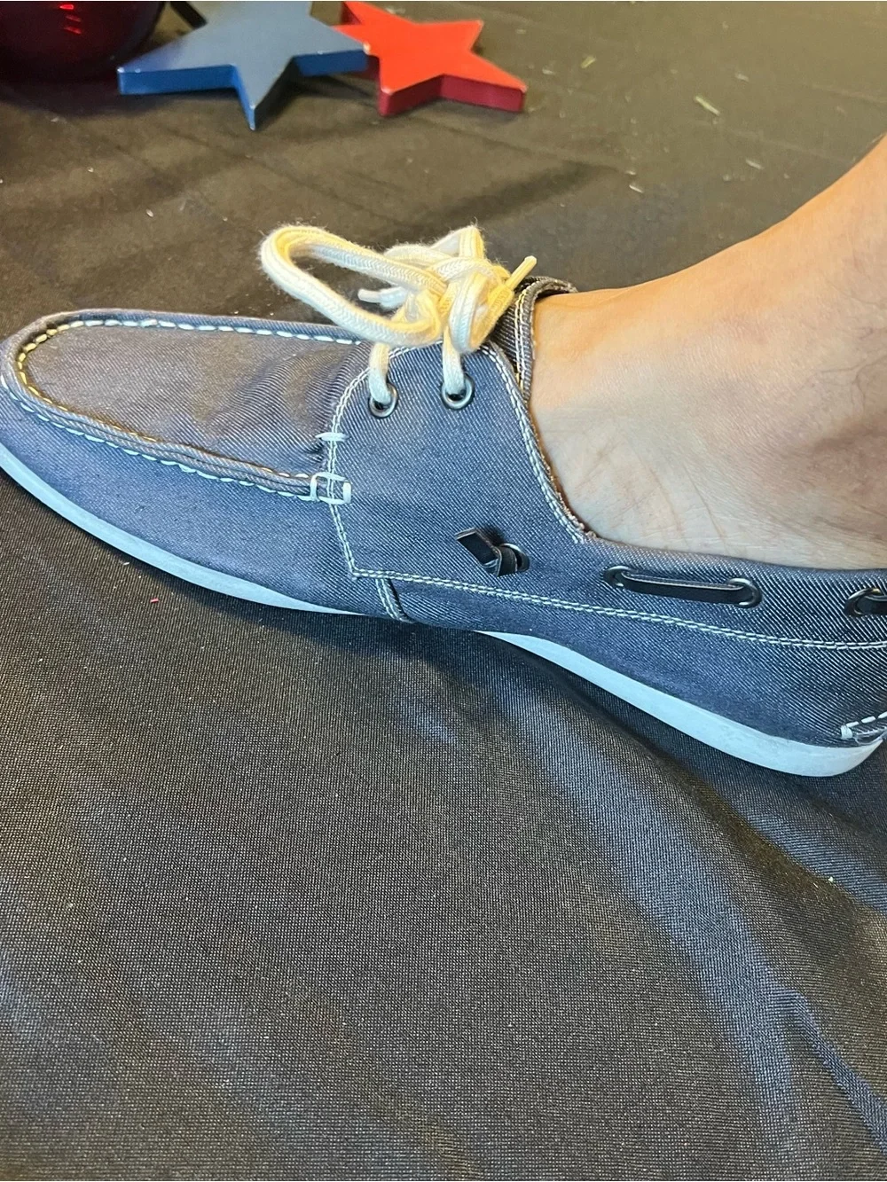 Madden Canvas Boat Shoes for Men — Gray and Tan (both pairs)